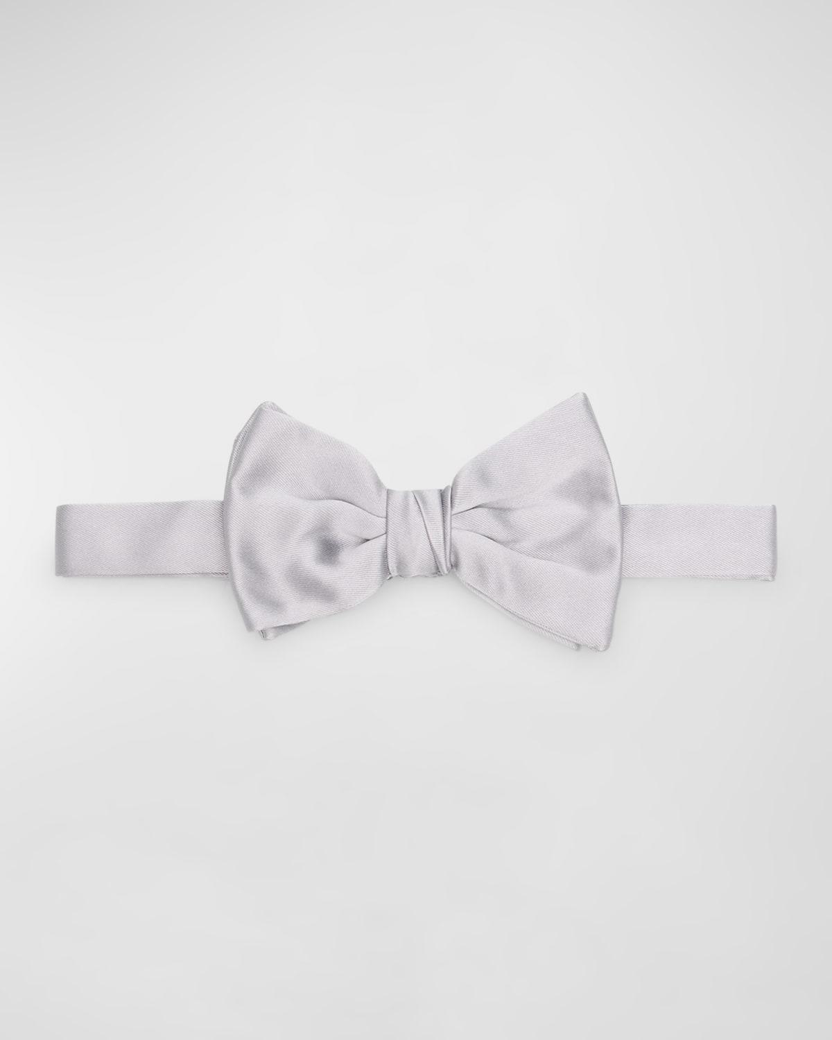 Mens Solid Silk Bow Tie Product Image