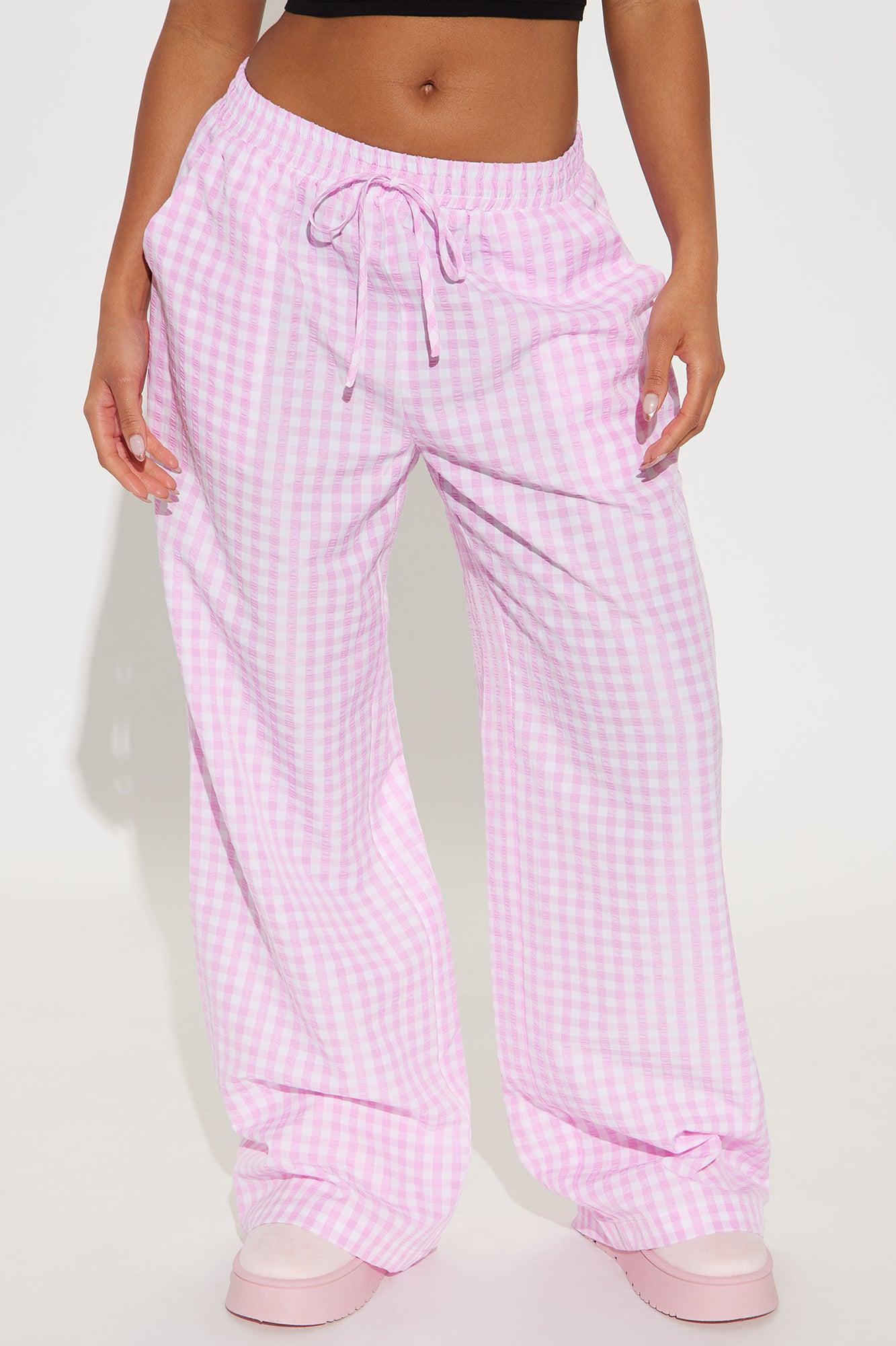 Tonia Gingham Pant - Pink Product Image