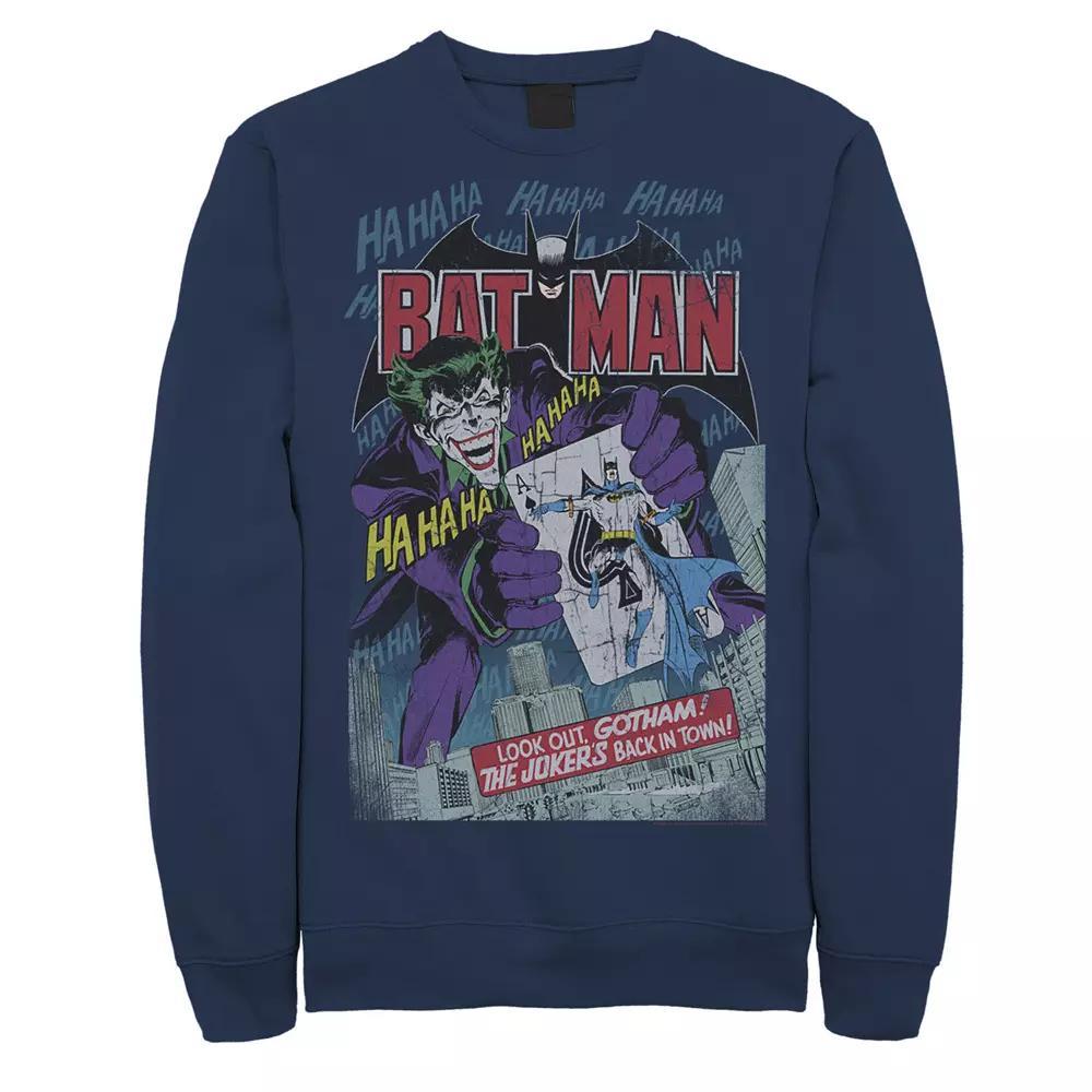 Men's DC Comics Batman And Joker Comic Cover Sweatshirt, Size: XXL, Blue Product Image