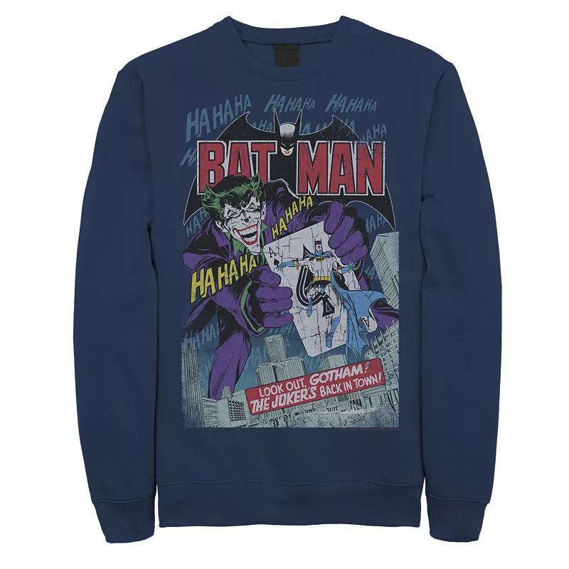 Men's DC Comics Batman And Joker Comic Cover Sweatshirt, Size: XXL, Blue Product Image