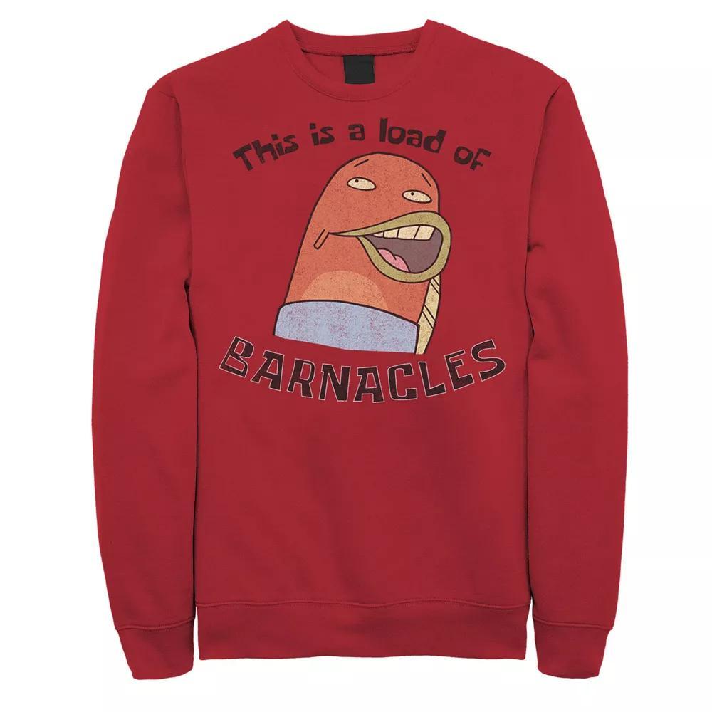 Men's SpongeBob This Is A Load Of Barnacles Quote Sweatshirt, Size: Medium, Red Product Image