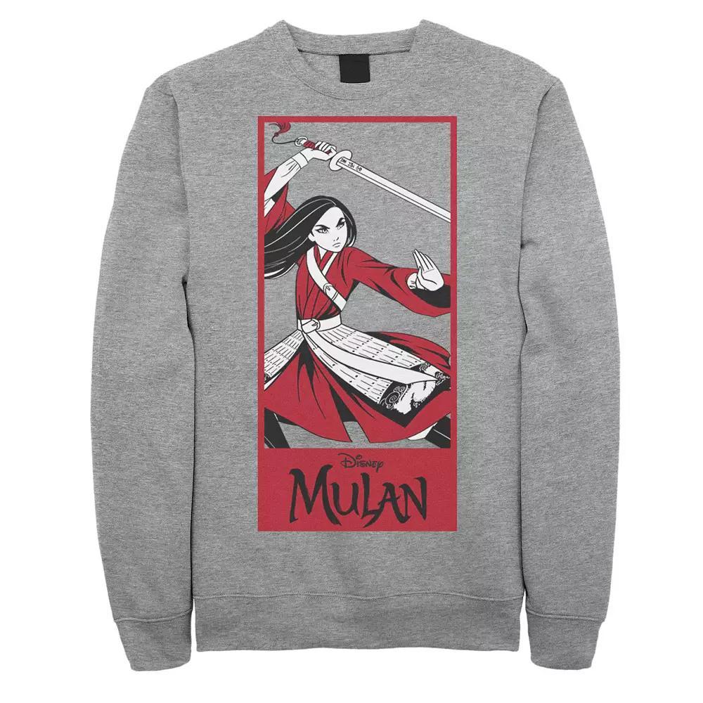 Disney's Mulan Live Action Mulan Action Pose Panel Men's Sweatshirt, Size: Small, Athletic Grey Product Image