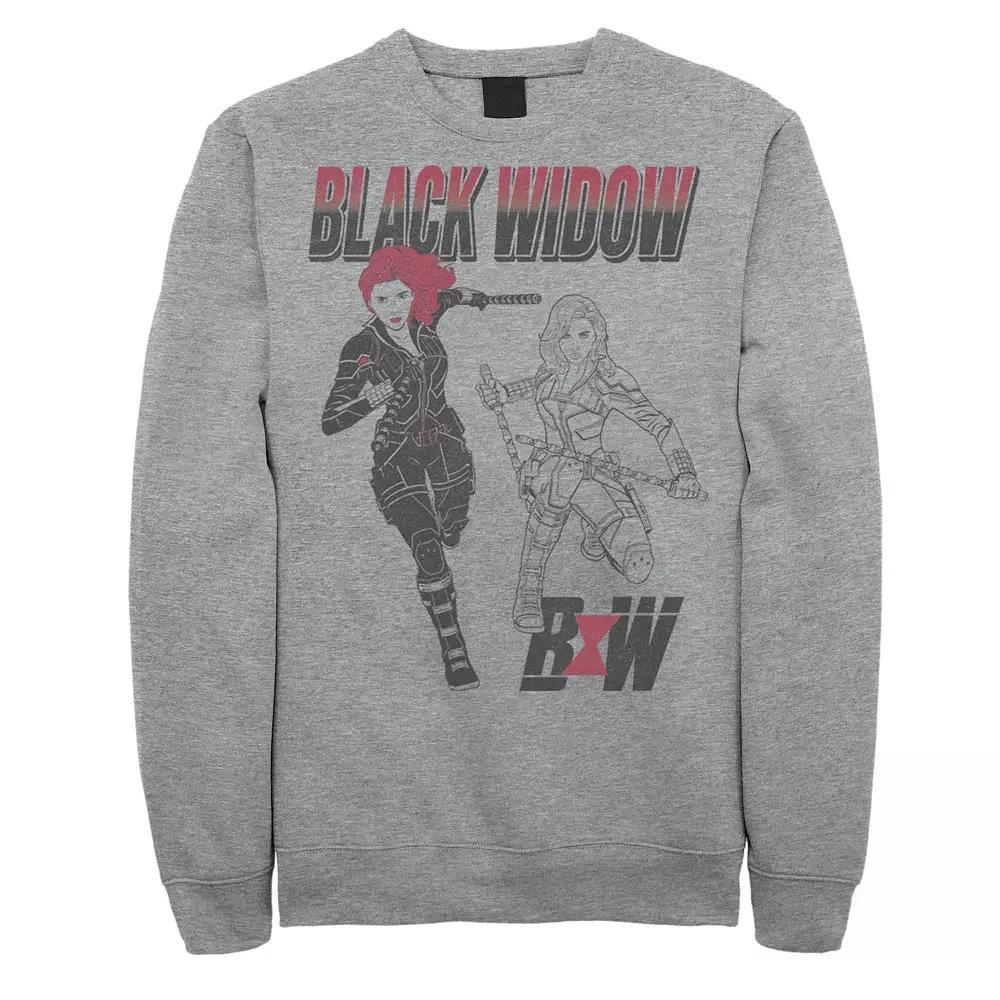 Men's Marvel Black Widow Sweatshirt, Size: XL, Athletic Grey Product Image
