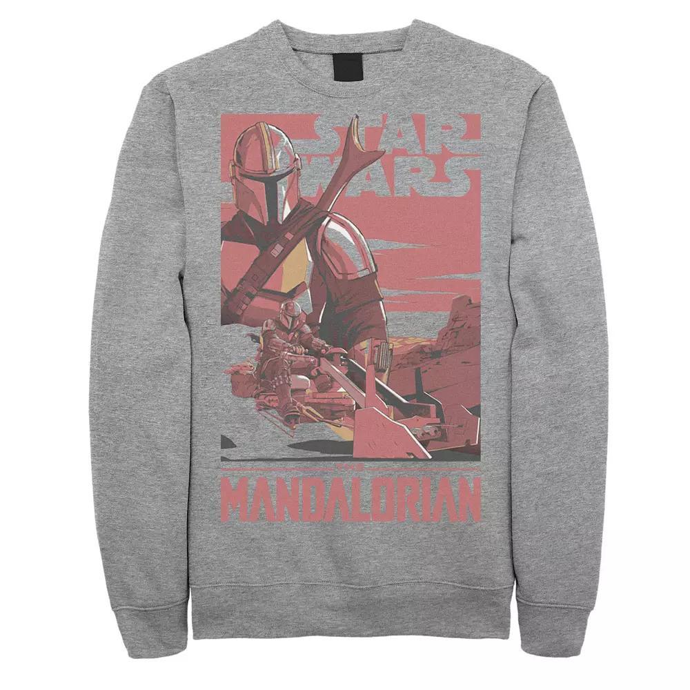 Men's Star Wars The Mandalorian Red Hue Poster Sweatshirt, Size: XXL, Athletic Grey Product Image