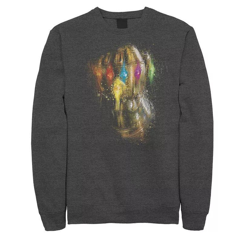 Men's Marvel Avengers Endgame Gauntlet Painting Sweatshirt, Size: XL, Grey Heather Product Image