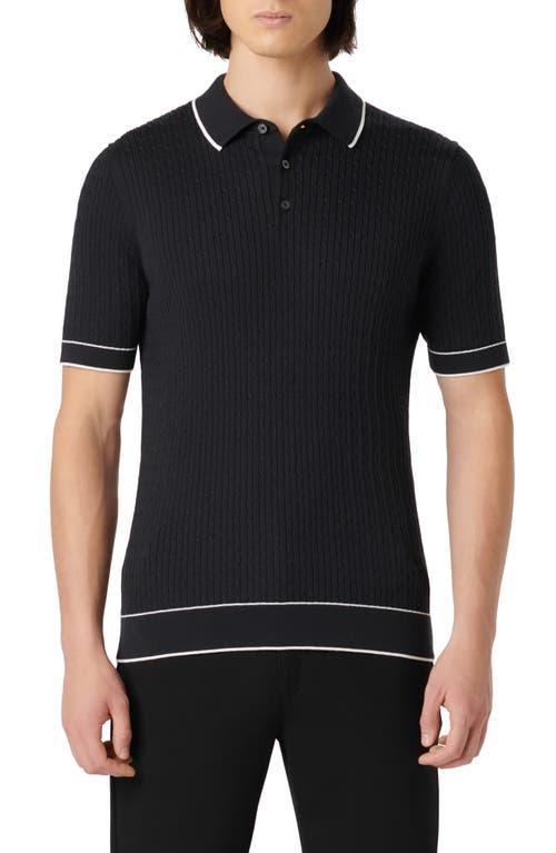 Men's Cable-Knit Polo Sweater Product Image