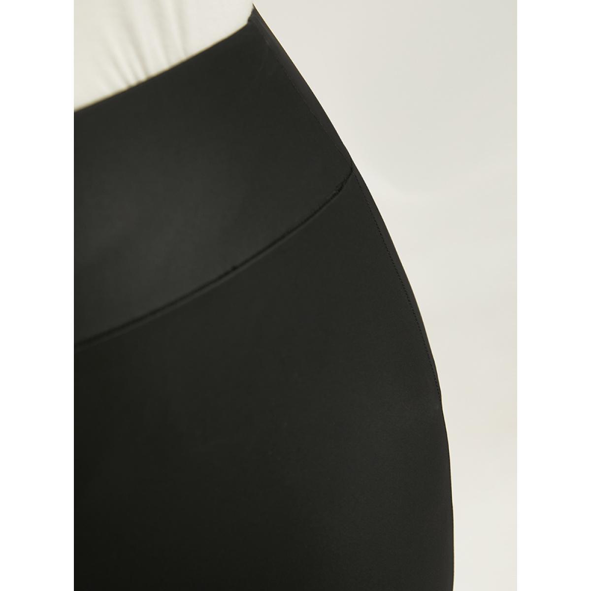 Plus Size PU Skinny Wideband Waist Leggings Women Black Casual High stretch Skinny High Rise Dailywear Leggings BloomChic 26/4X Product Image