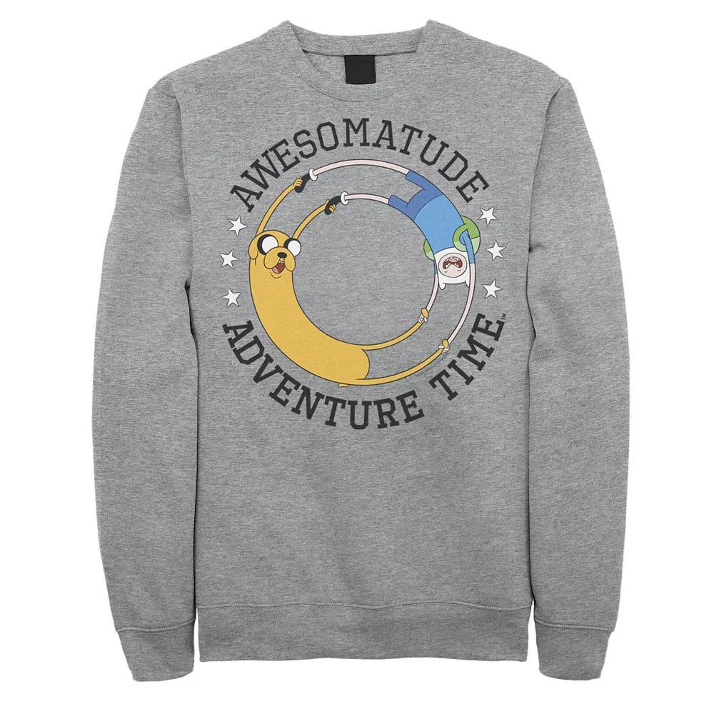 Men's Cartoon Network Adventure Time Jake The Dog Land Of Ooo Sweatshirt, Size: XL, Athletic Grey Product Image