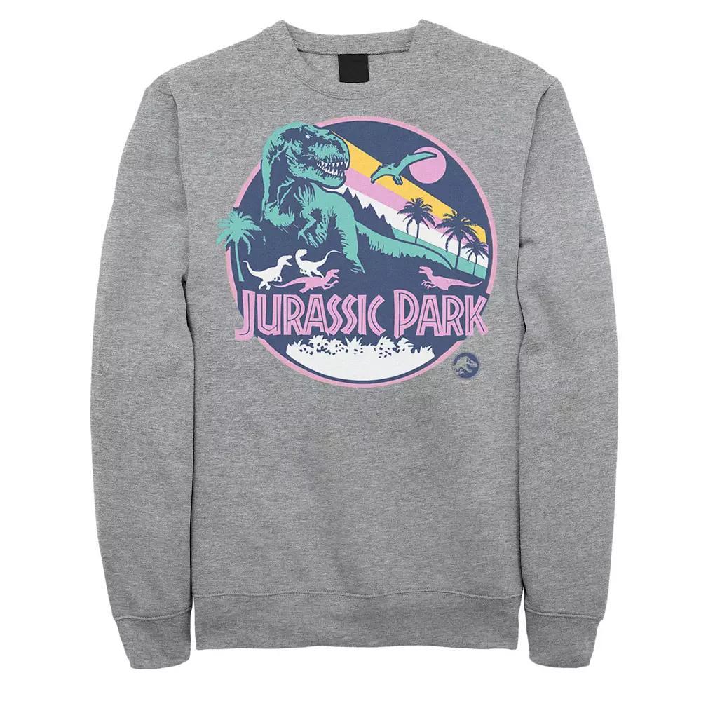 Men's Jurassic Park Retro Rex Scene Sweatshirt, Size: Medium, Athletic Grey Product Image