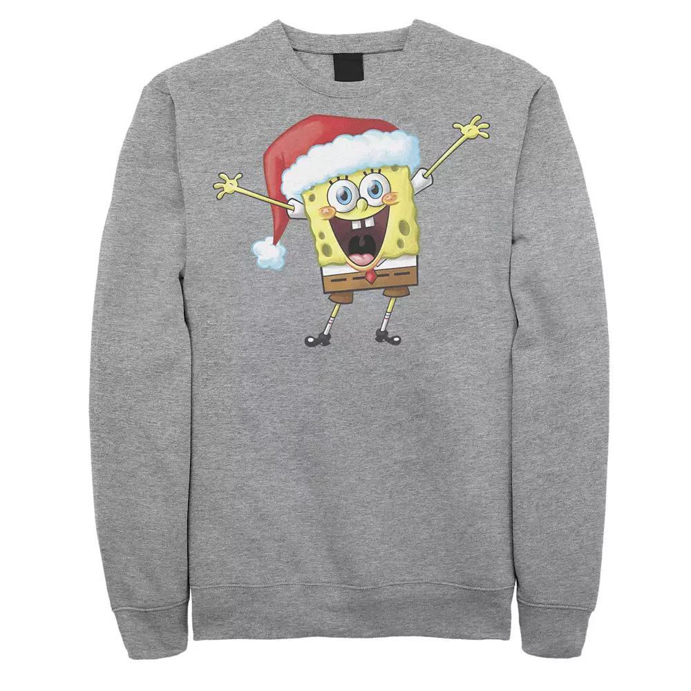 Men's Nickelodeon Spongebob Squarepants One Happy Sponge Holiday Fleece, Size: 3XL, Athletic Grey Product Image