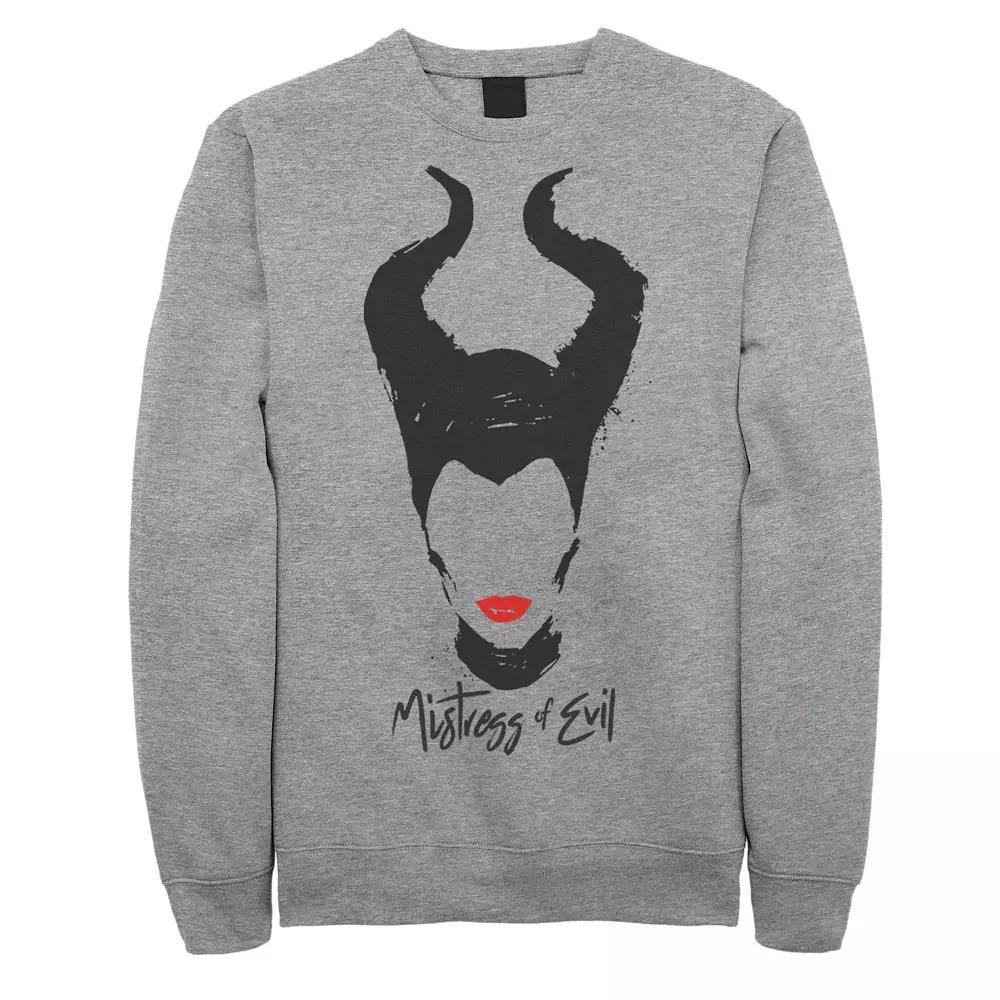 Men's Disney's Maleficent Head Shot Silhouette Fleece, Size: XL, Athletic Grey Product Image