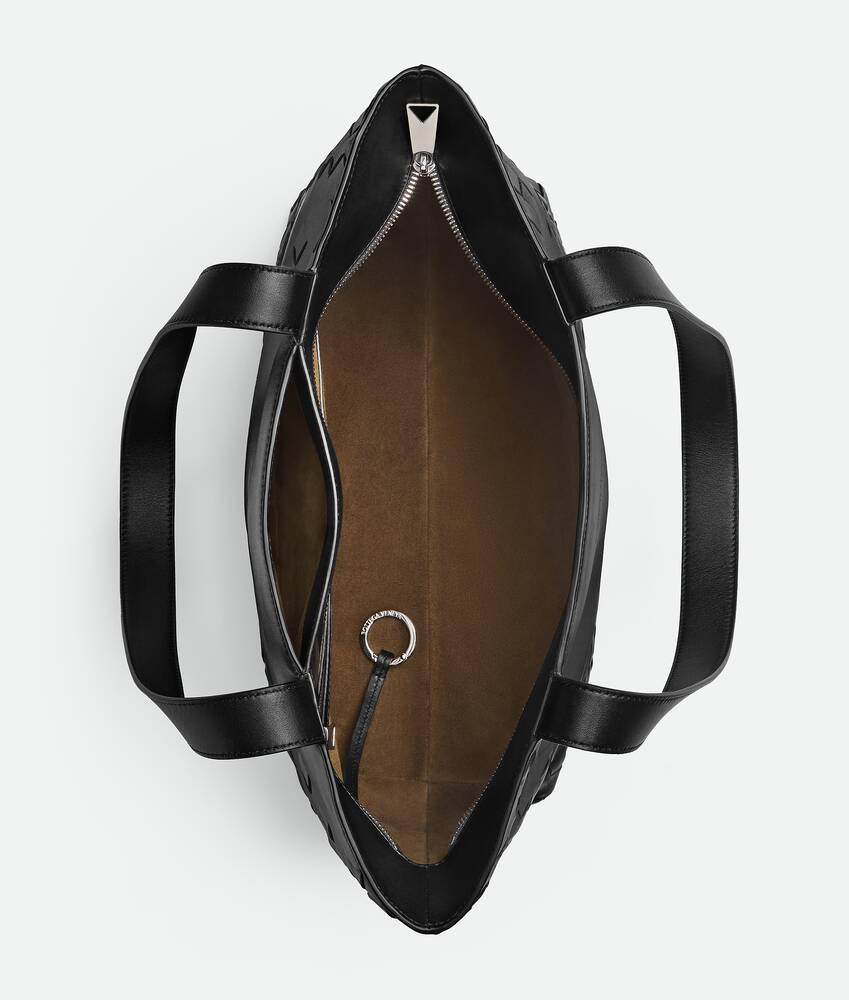 Men's Small Intrecciato Zipped Tote in Black Product Image
