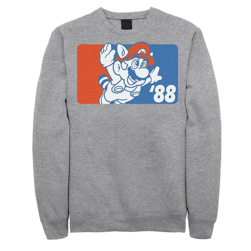 Big & Tall Super Mario Fly Guy 88 Graphic Fleece Pullover, Men's, Size: XXL Tall, Athletic Grey Product Image