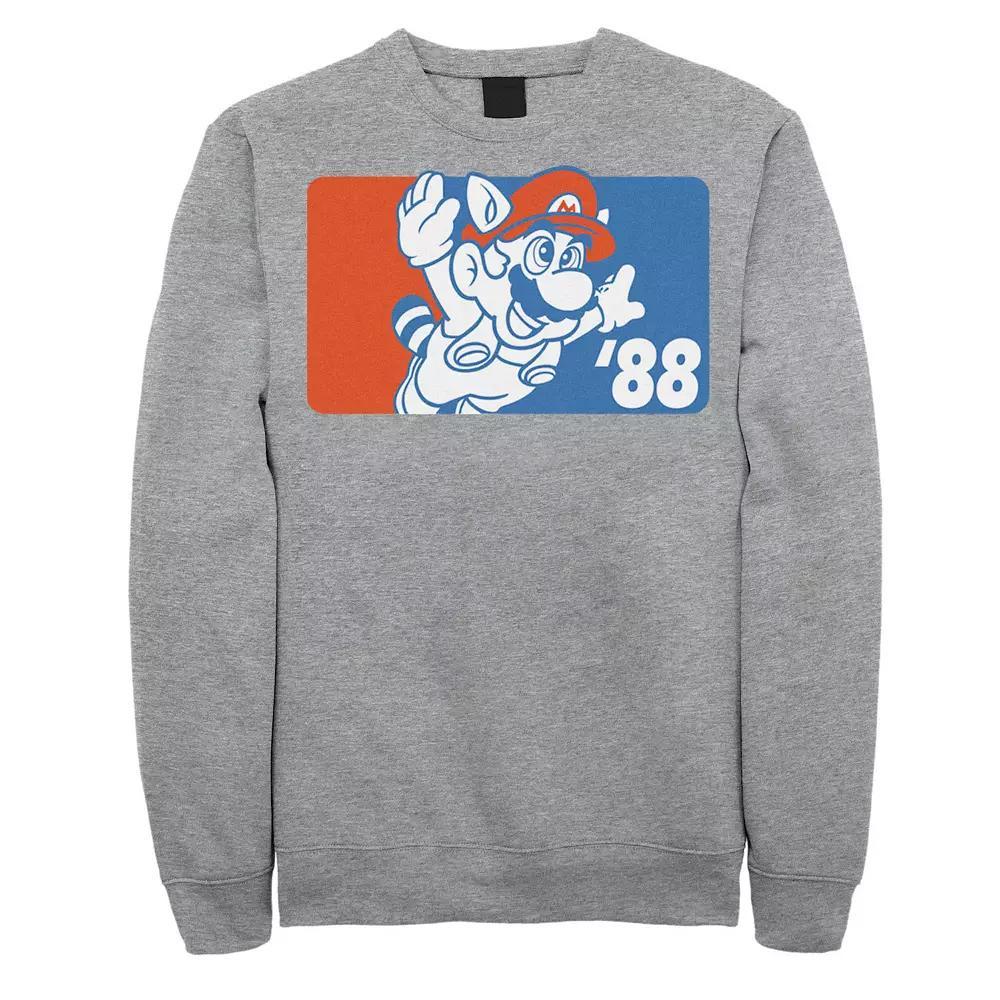 Big & Tall Super Mario Fly Guy 88 Graphic Fleece Pullover, Men's, Size: XXL Tall, Athletic Grey Product Image
