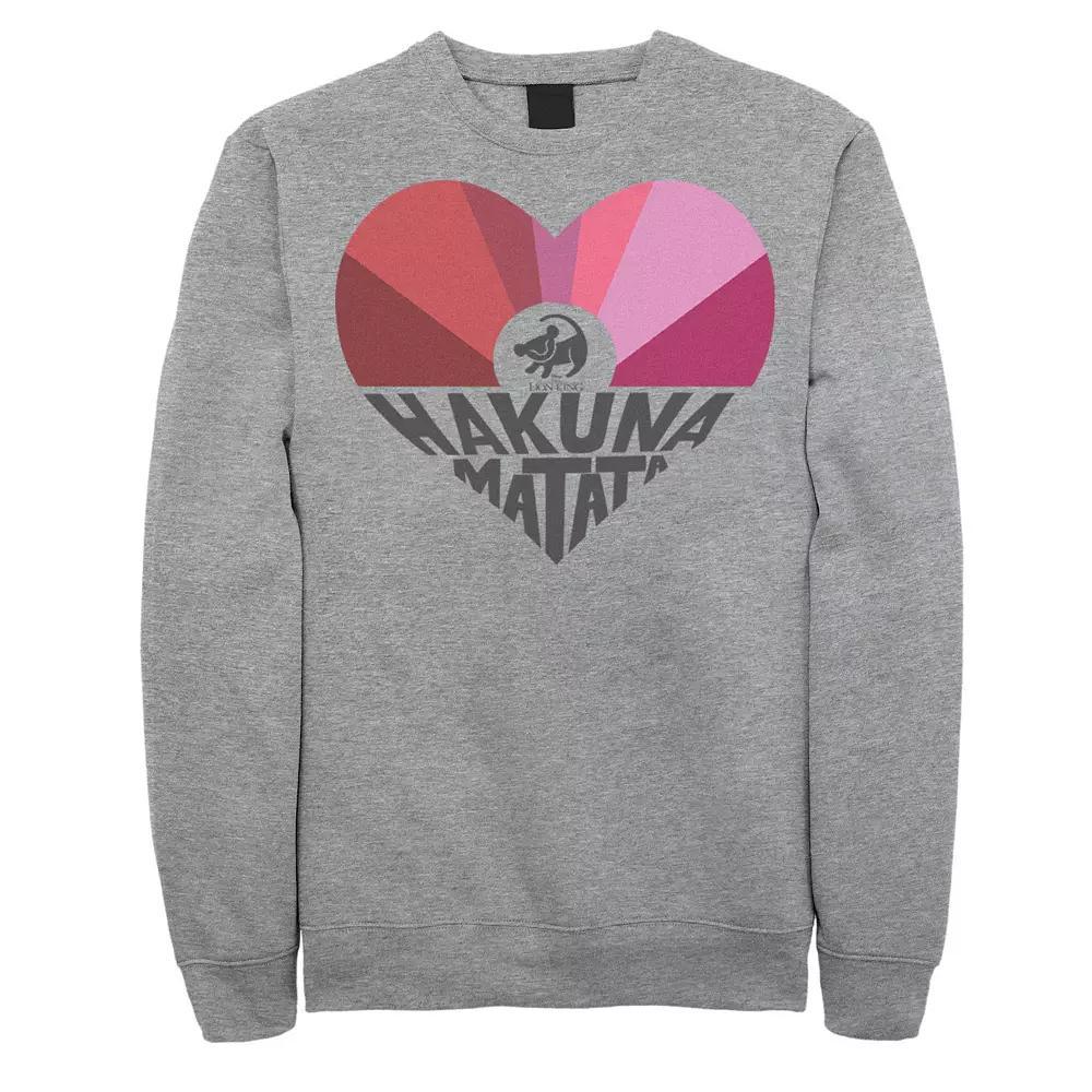 Disney's The Lion King Simba Men's Hakuna Matata Heart Sweatshirt, Size: XL, Athletic Grey Product Image