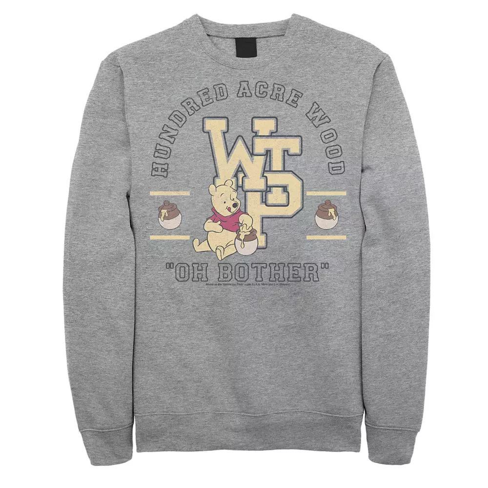 Disney's Winnie The Pooh Men's Hundred Acre Wood Collegiate Sweatshirt, Size: XL, Athletic Grey Product Image