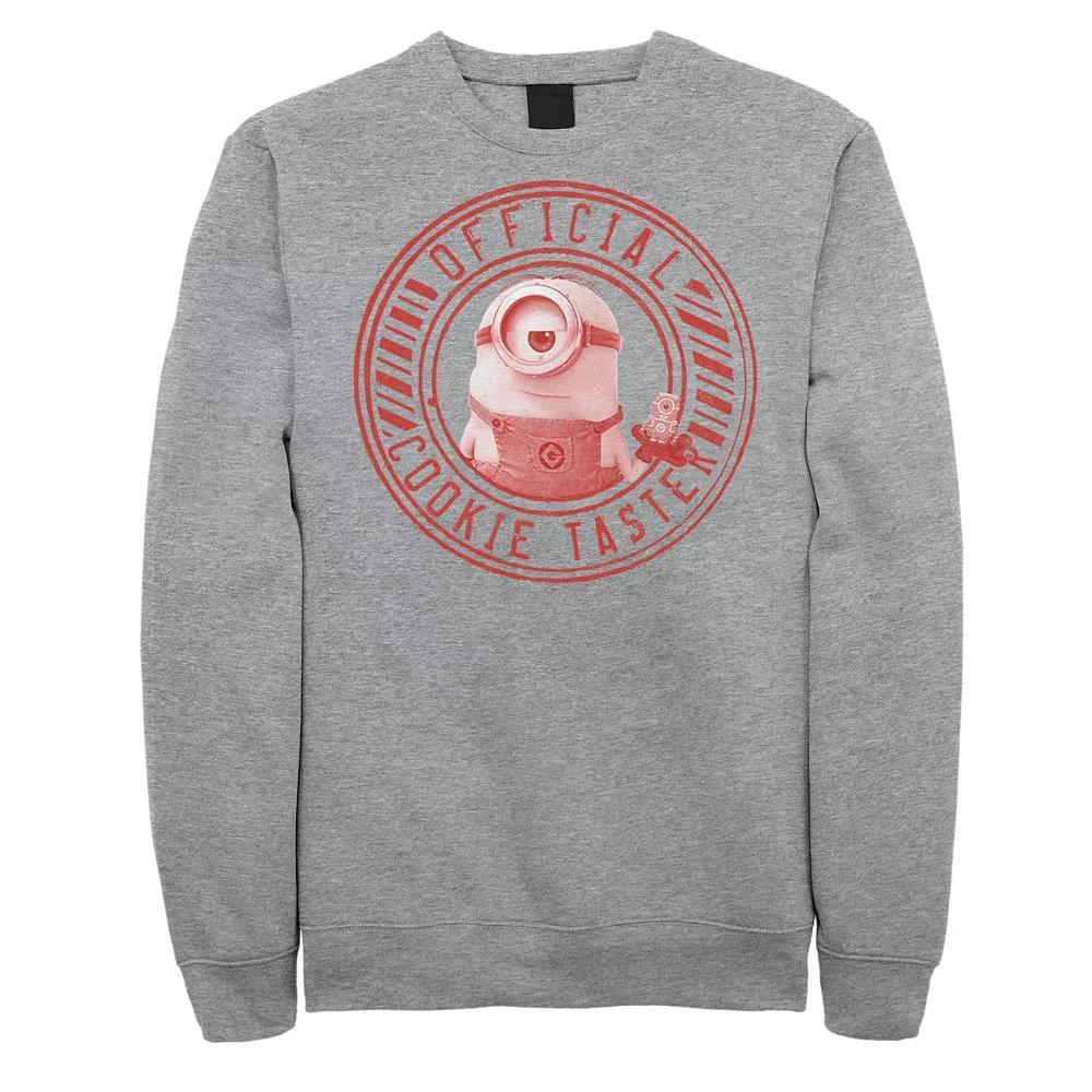 Men's Despicable Me Minions Cookie Taster Christmas Sweatshirt, Size: XL, Athletic Grey Product Image