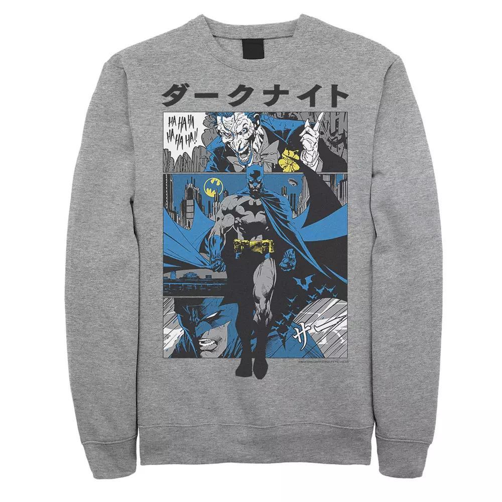 Men's DC Comics Batman Kanji Comic Panels Sweatshirt, Size: XXL, Athletic Grey Product Image