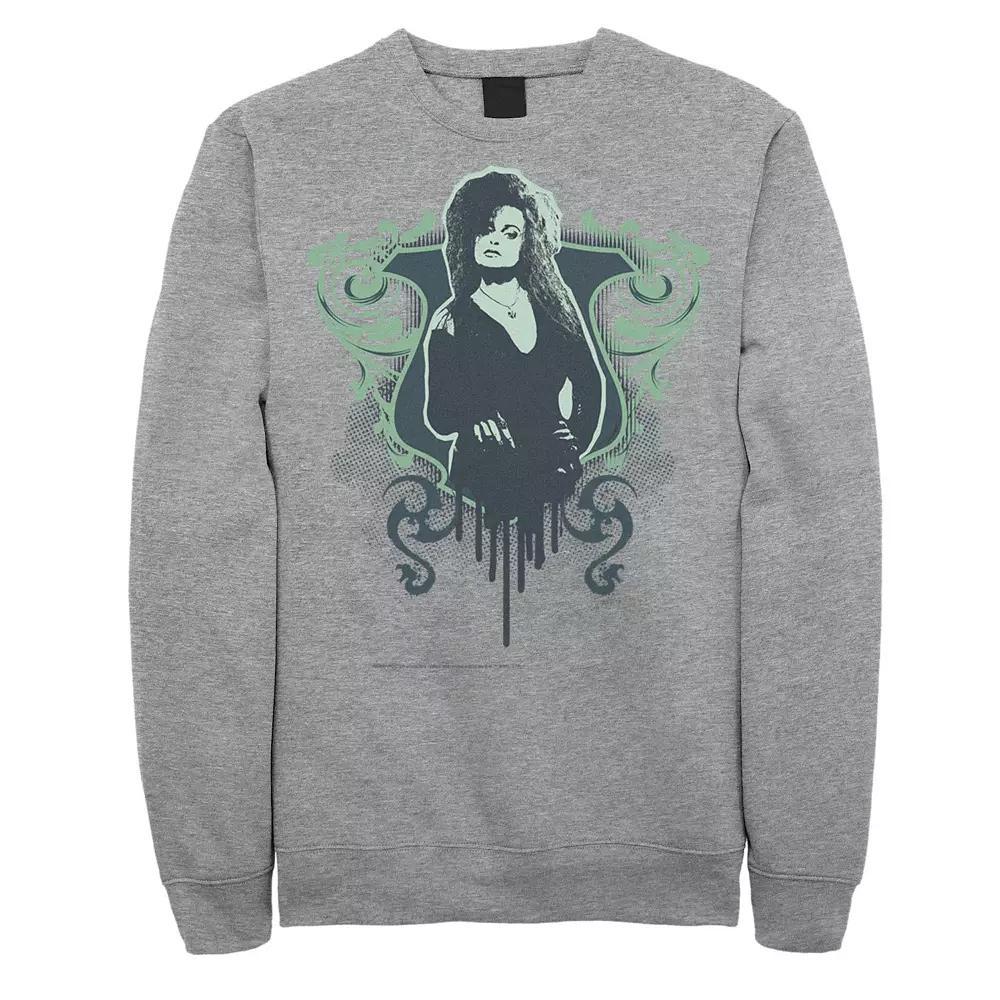 Men's Harry Potter Bellatrix Lestrange Dripping Portrait Fleece Graphic Pullover, Size: Small, Athletic Grey Product Image