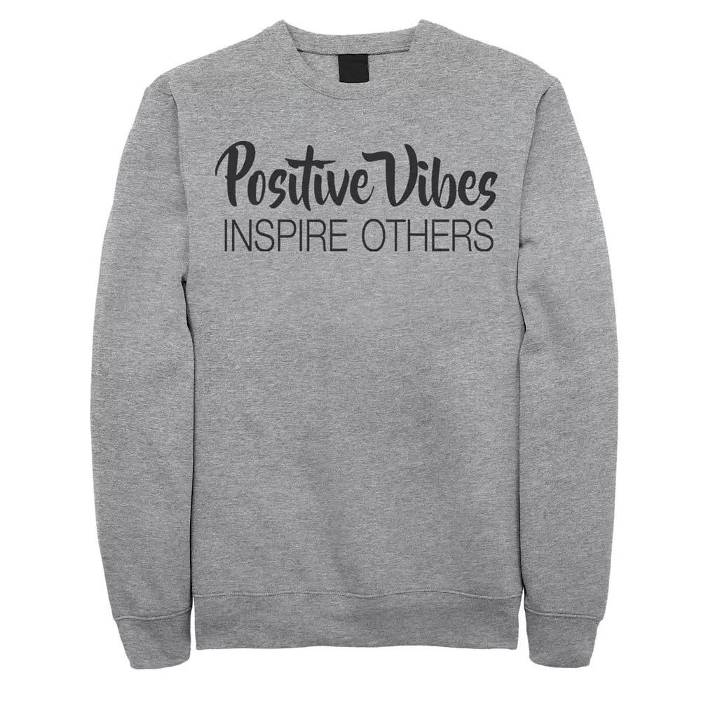 Men's Fifth Sun Positive Vibes Bold Sweatshirt, Size: Medium, Athletic Grey Product Image