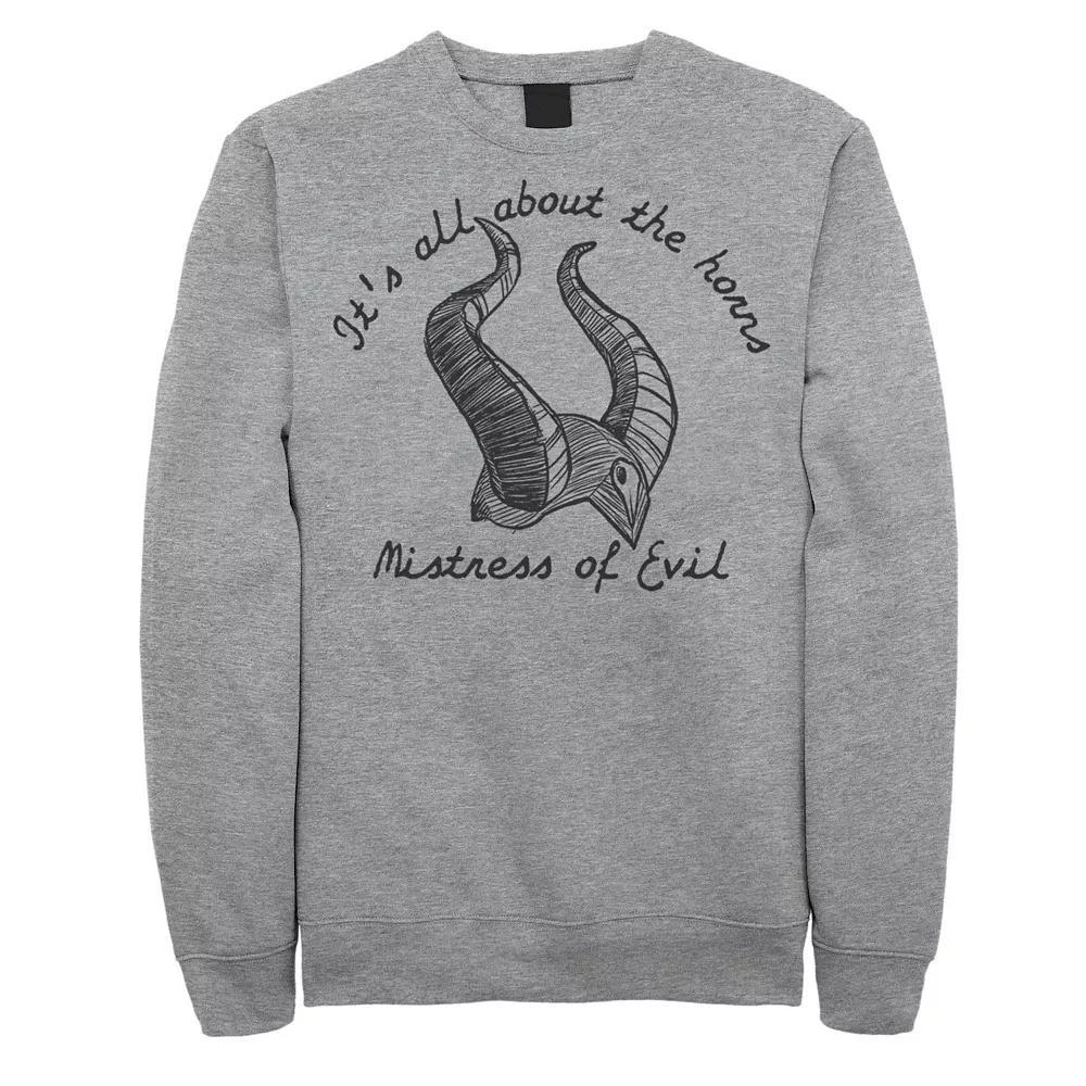 Disney's Maleficent Men's It's All About The Horns Sweatshirt, Size: XL, Athletic Grey Product Image