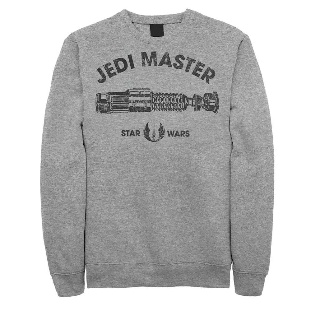 Men's Star Wars Jedi Master Lightsaber Logo Sweatshirt, Size: Medium, Athletic Grey Product Image