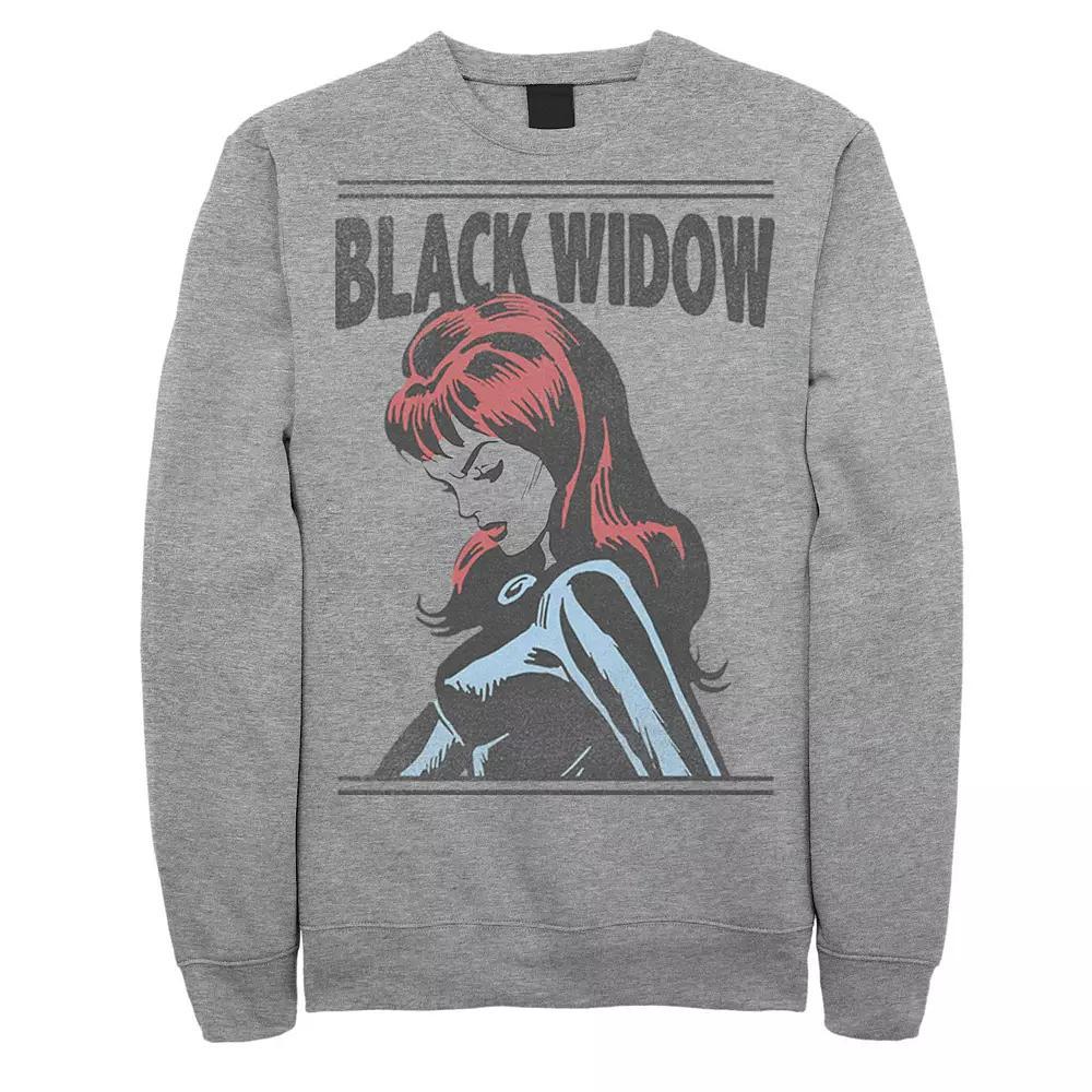 Men's Marvel Widow Simple Sweatshirt, Size: XXL, Athletic Grey Product Image
