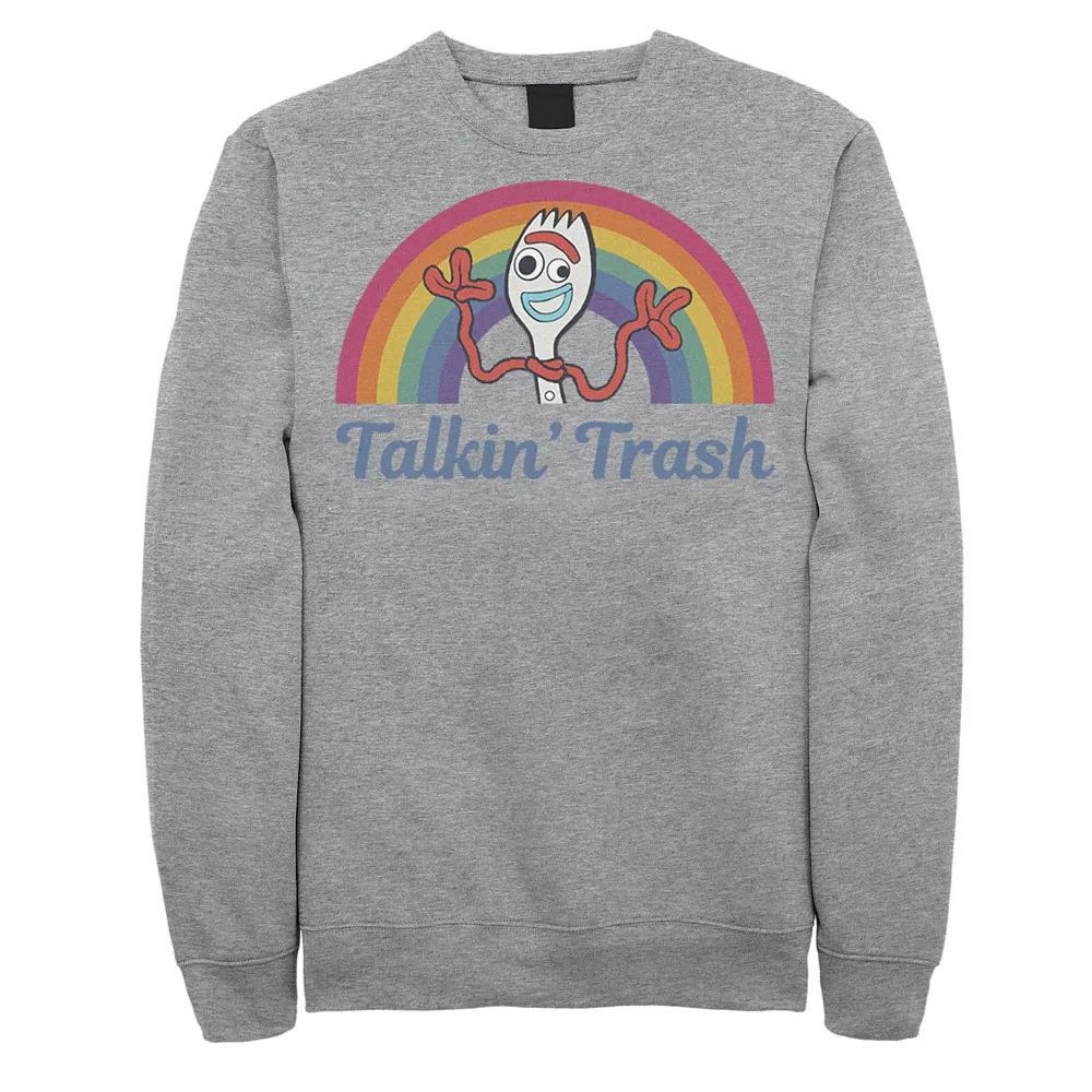 Disney / Pixars Toy Story 4 Forky Mens Talkin Trash Rainbow Fleece Athletic Grey Product Image