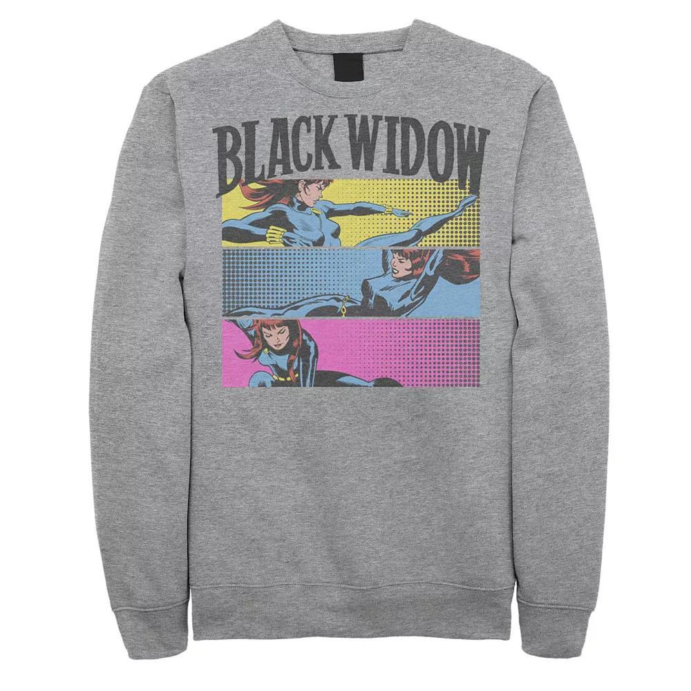 Men's Marvel Black Widow Panels Sweatshirt, Size: Medium, Athletic Grey Product Image