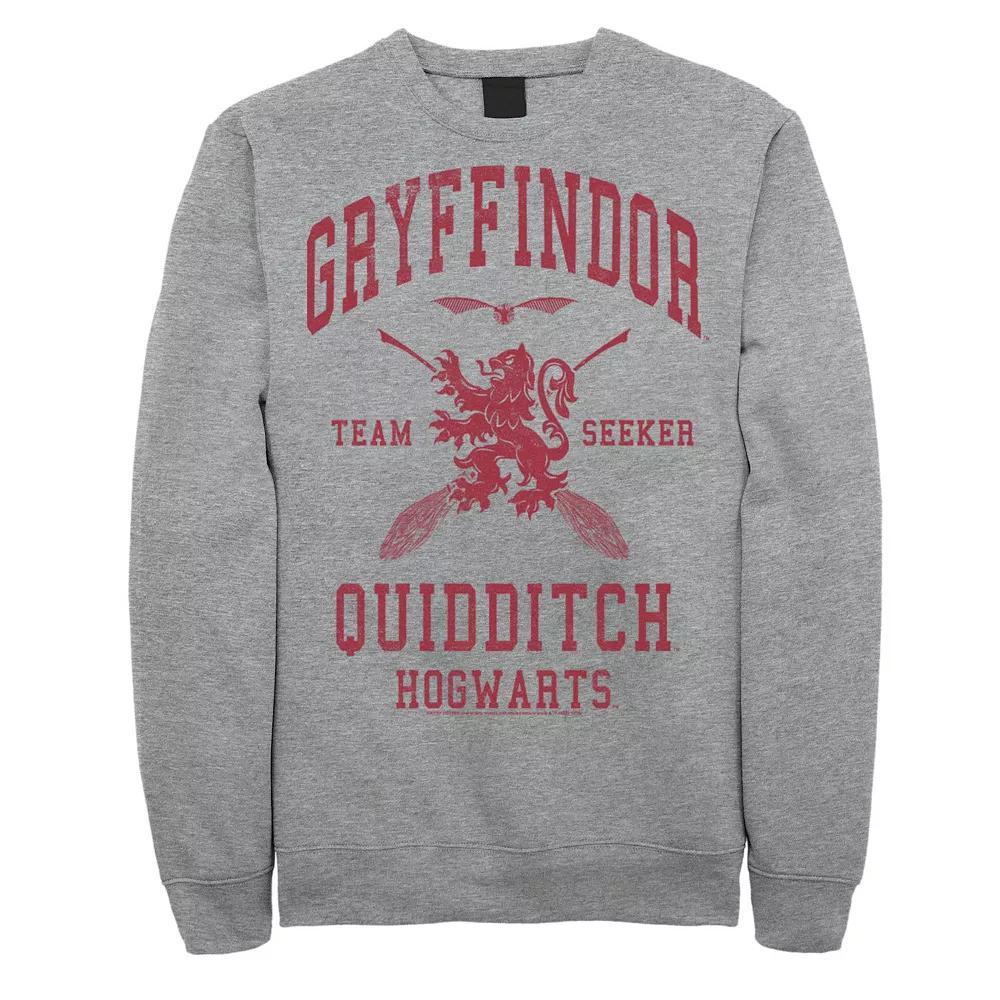 Men's Harry Potter Deathly Hallows 2 Gryffindor Quidditch Fleece Pullover, Size: Small, Athletic Grey Product Image