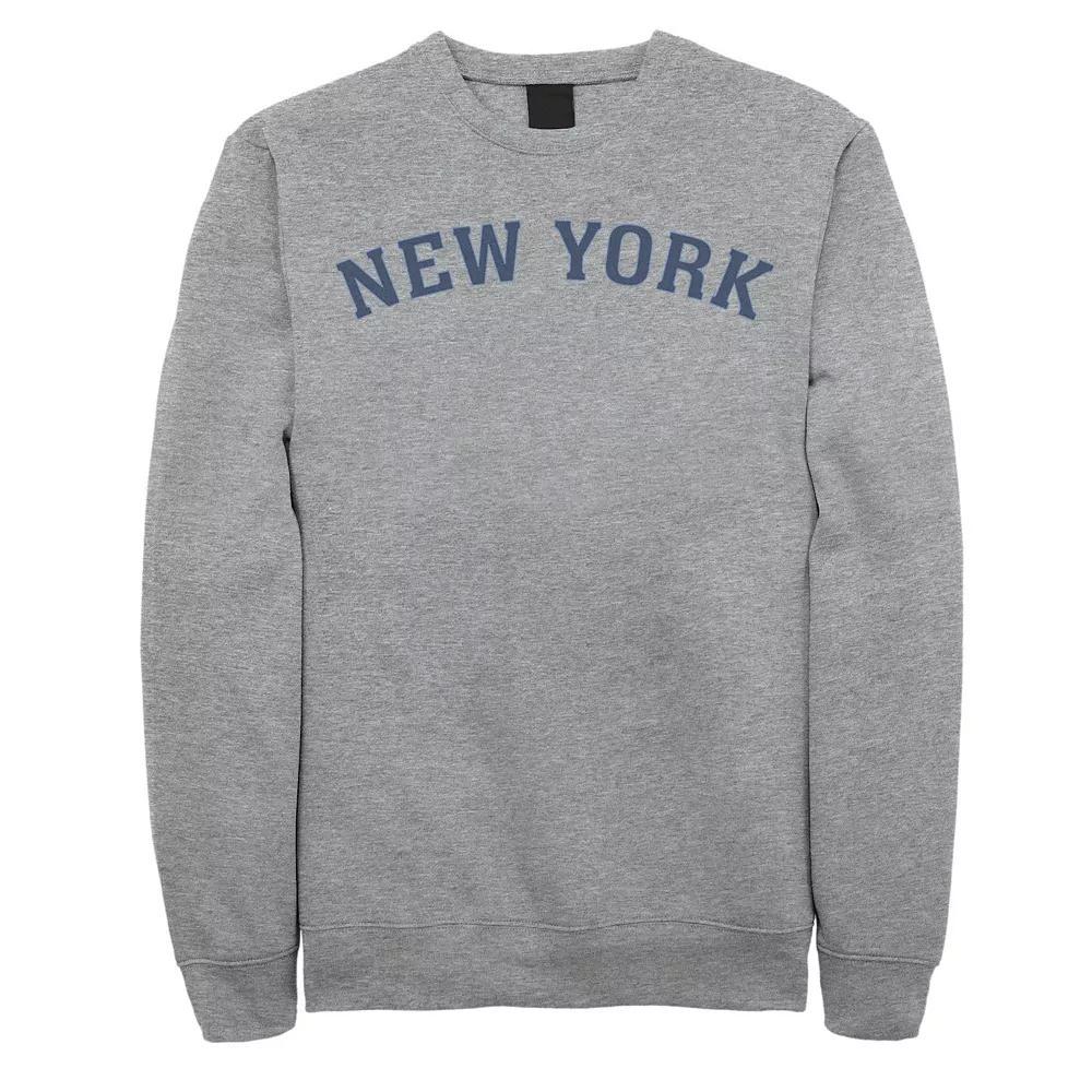 Mens City Of New York Collegiate Typographic Sweatshirt Athletic Grey Product Image