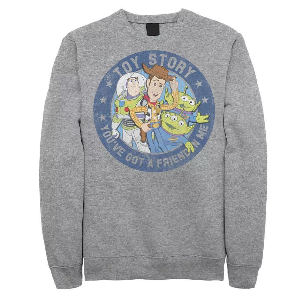 Disney / Pixar's Toy Story Woody, Buzz Lightyear & Aliens Men's You've Got A Friend Sweatshirt, Size: Large, Athletic Grey Product Image