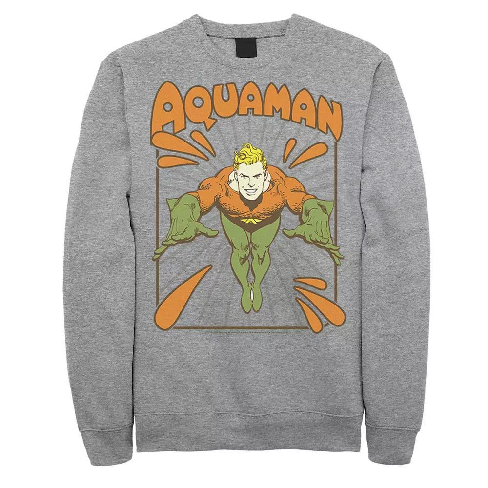 Men's DC Comics Aquaman Simple Text Logo Portrait Fleece Sweatshirt, Size: XXL, Blue Product Image