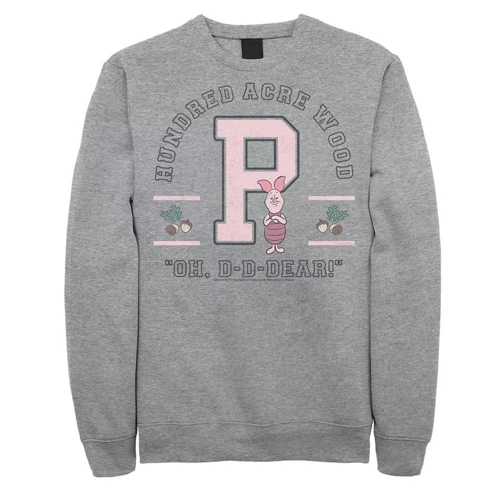 Disney's Winnie The Pooh Piglet Men's Collegiate Oh Dear Quote Sweatshirt, Size: XXL, Athletic Grey Product Image