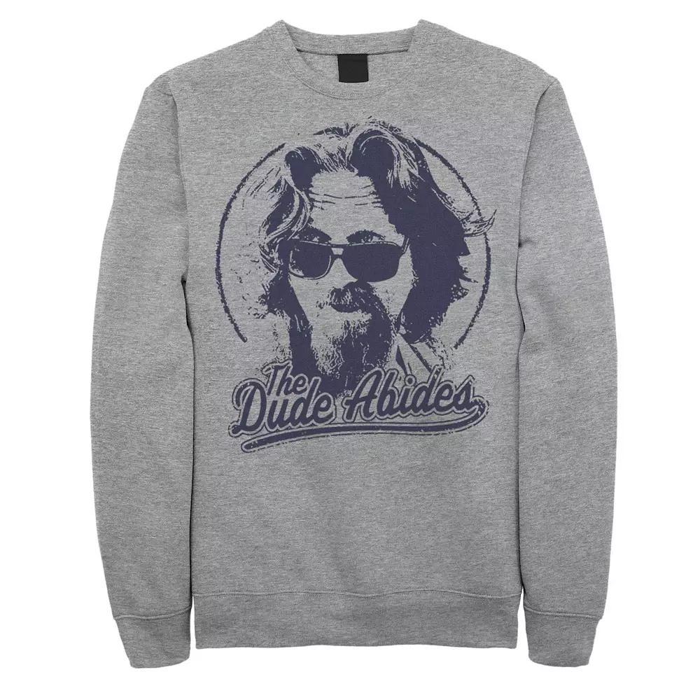 Men's Big Lebowski The Dude Abides Classic Circle Logo Sweatshirt, Size: XXL, Athletic Grey Product Image