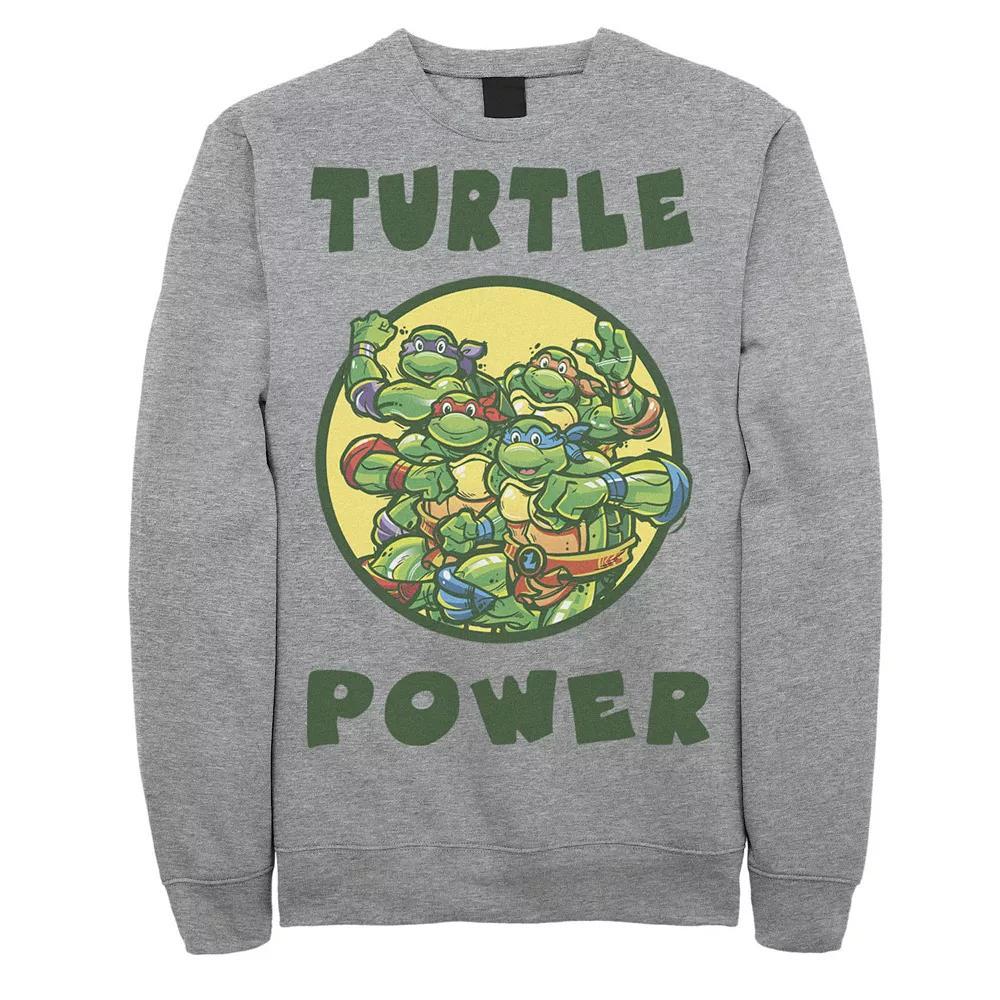 Big & Tall Nickelodeon Teenage Mutant Ninja Turtles Turtle Power Badge Fleece Sweatshirt, Men's, Size: XL Tall, Athletic Grey Product Image