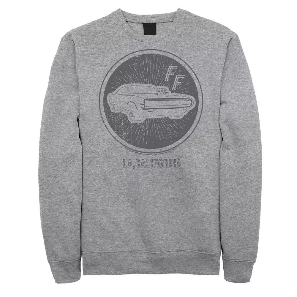 Big & Tall Fast And Furious Sports Car Badge Fleece Sweatshirt, Men's, Size: 3XL, Athletic Grey Product Image
