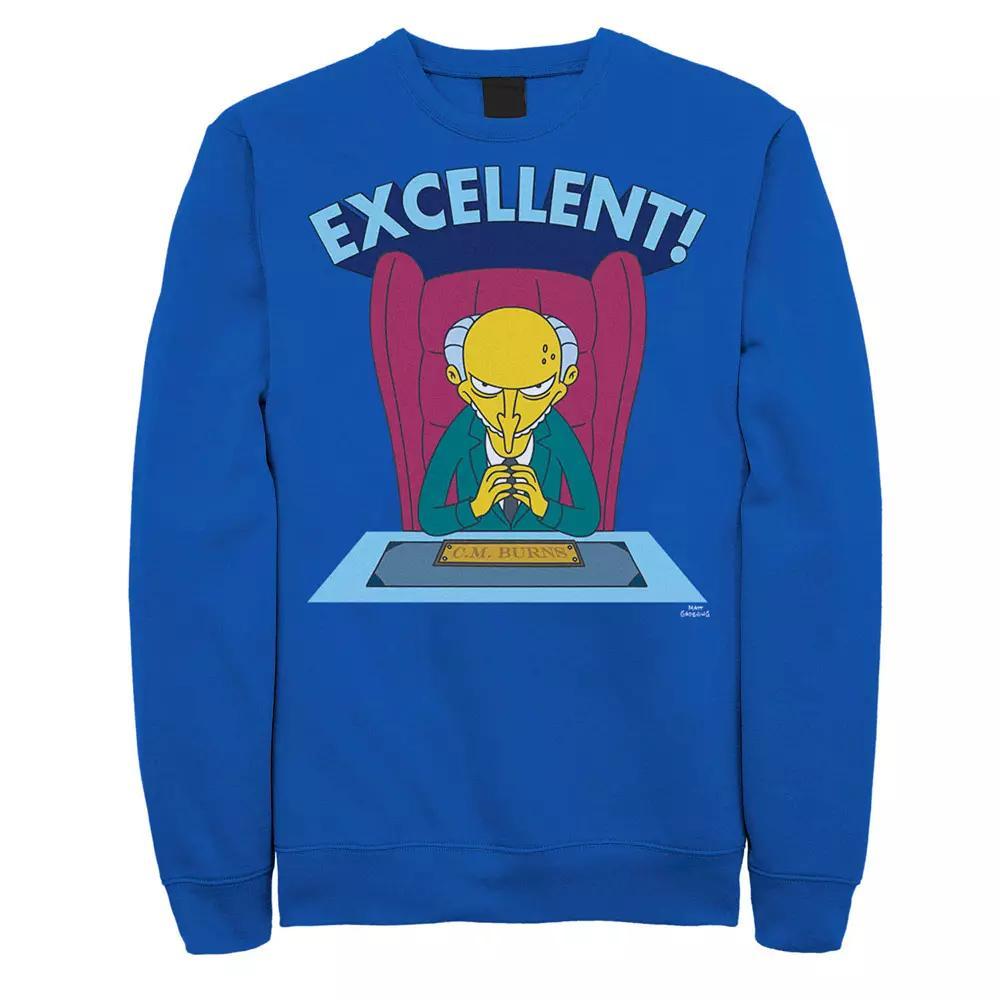 Mens The Simpsons Mr. Burns Excellent Graphic Fleece Pullover Product Image