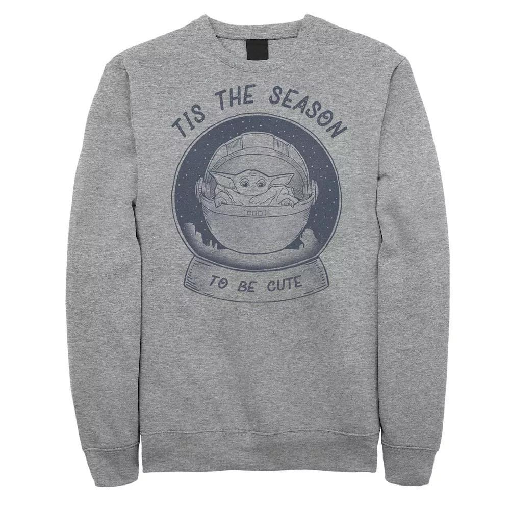 Men's Star Wars The Mandalorian The Child Christmas Tis The Season Sweatshirt, Size: Medium, Athletic Grey Product Image
