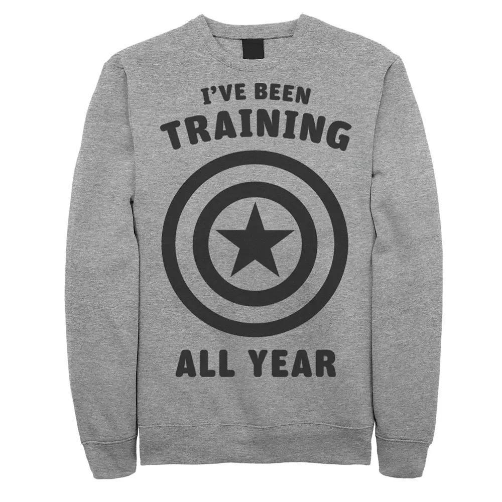 Men's Marvel Avengers Captain America Training All Year Logo Sweatshirt, Size: Small, Athletic Grey Product Image