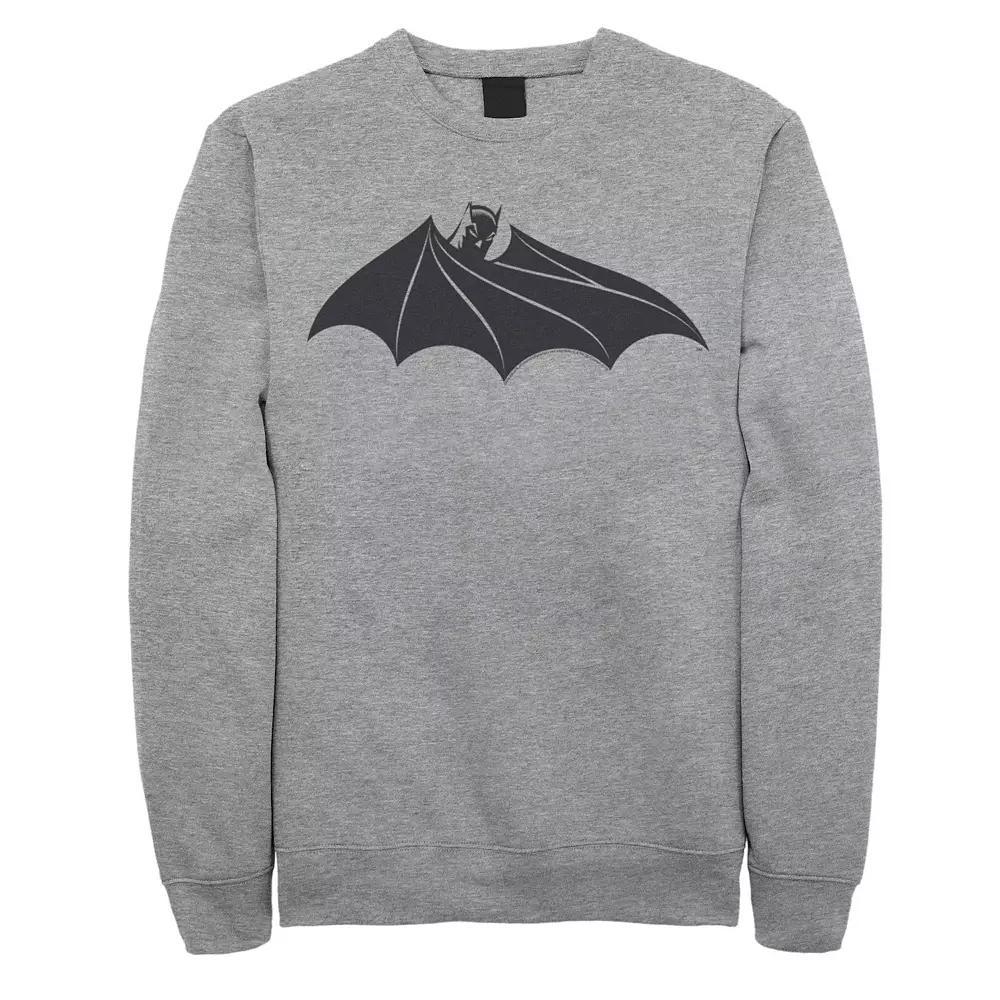 Men's DC Comics Batman Cloak Chest Logo Sweatshirt, Size: XL, Athletic Grey Product Image