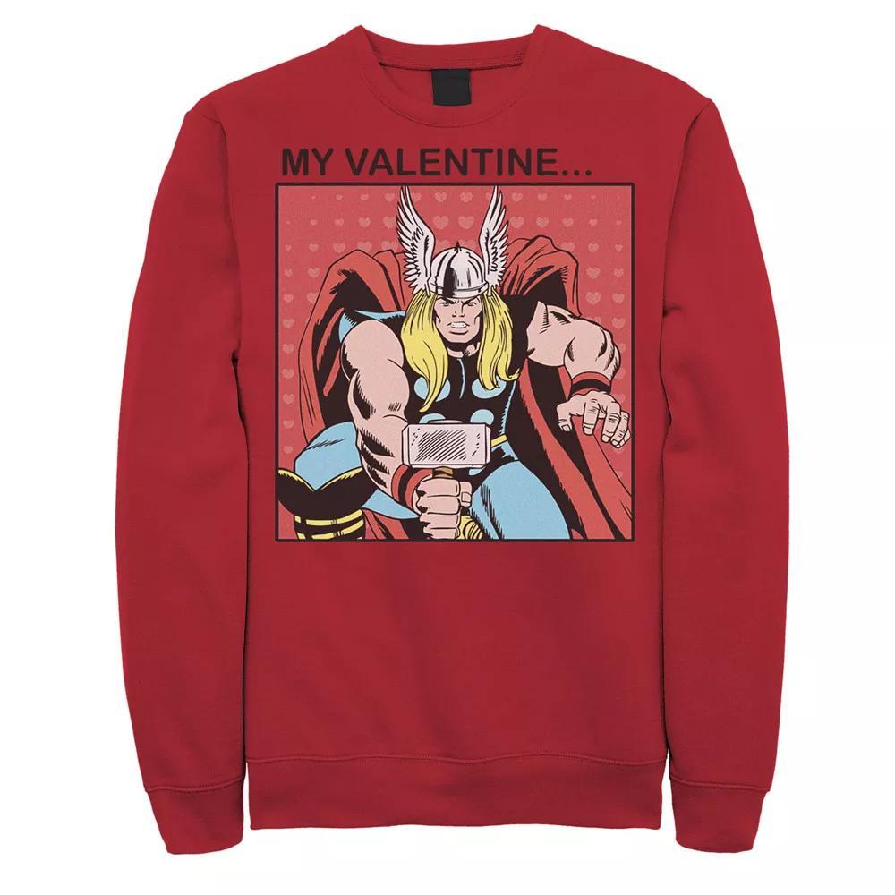 Men's Marvel Thor My Valentine Comic Sweatshirt, Size: XXL, Red Product Image