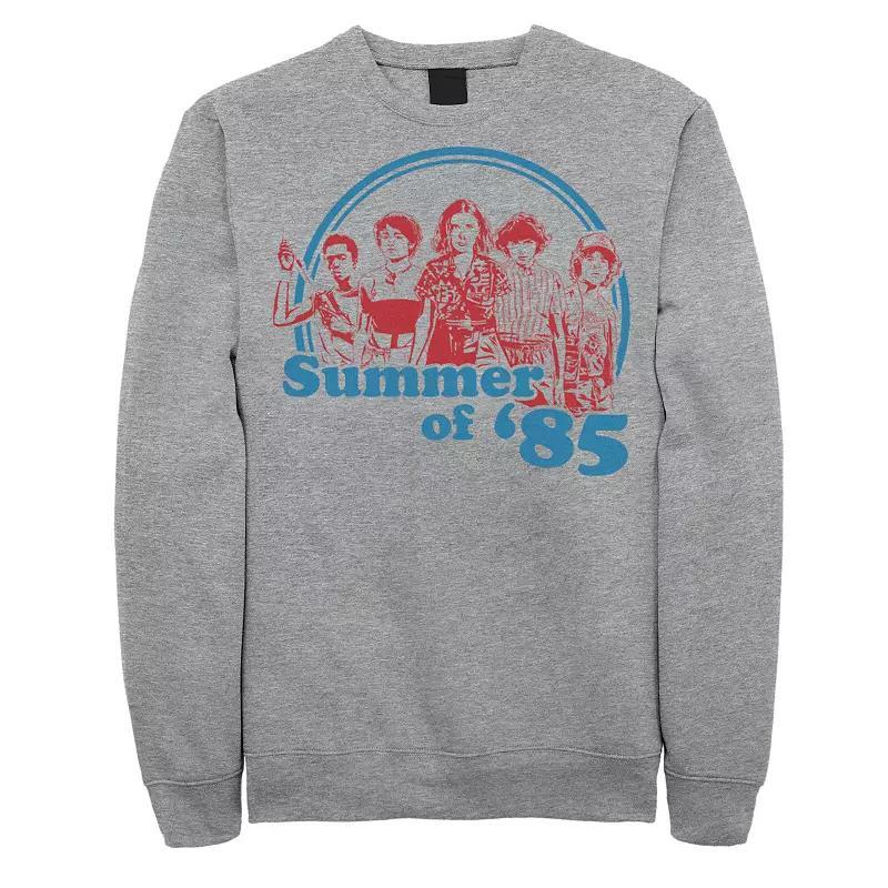 Men's Stranger Things Summer Of '85 Group Shot Sweatshirt, Size: Small, Athletic Grey Product Image