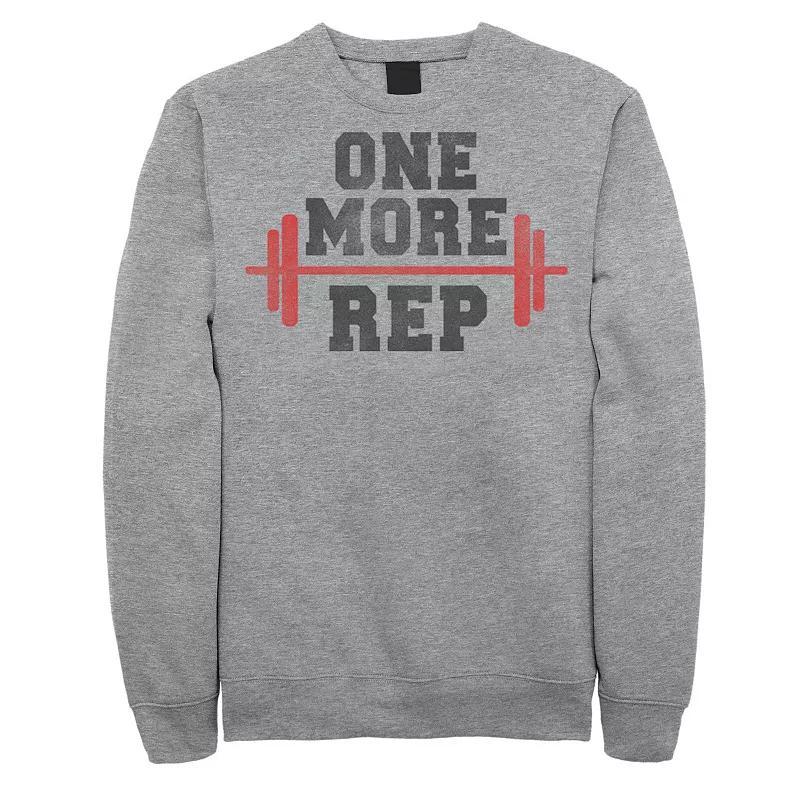 Men's One More Rep Dumbbell Graphic Fleece Pullover, Size: Medium, Athletic Grey Product Image
