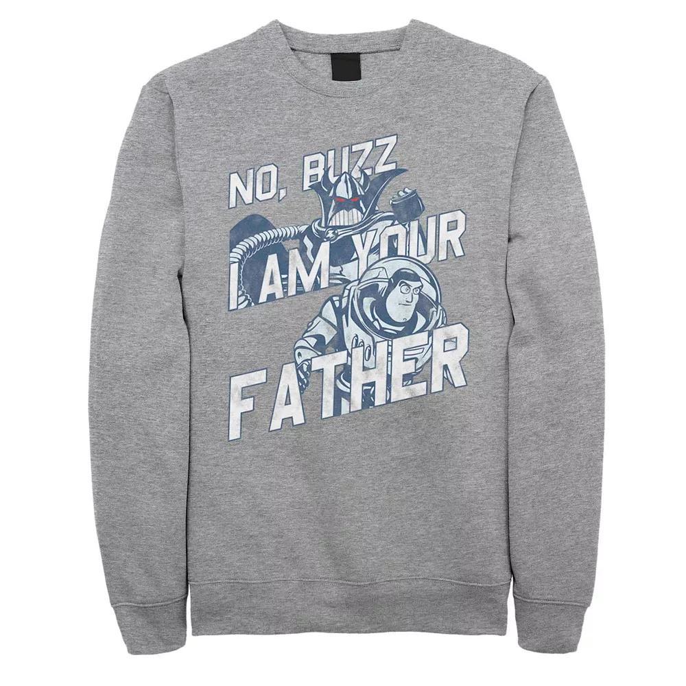 Men's Disney Pixar Toy Story Buzz Zurg I Am Your Father Fleece, Size: Small, Athletic Grey Product Image