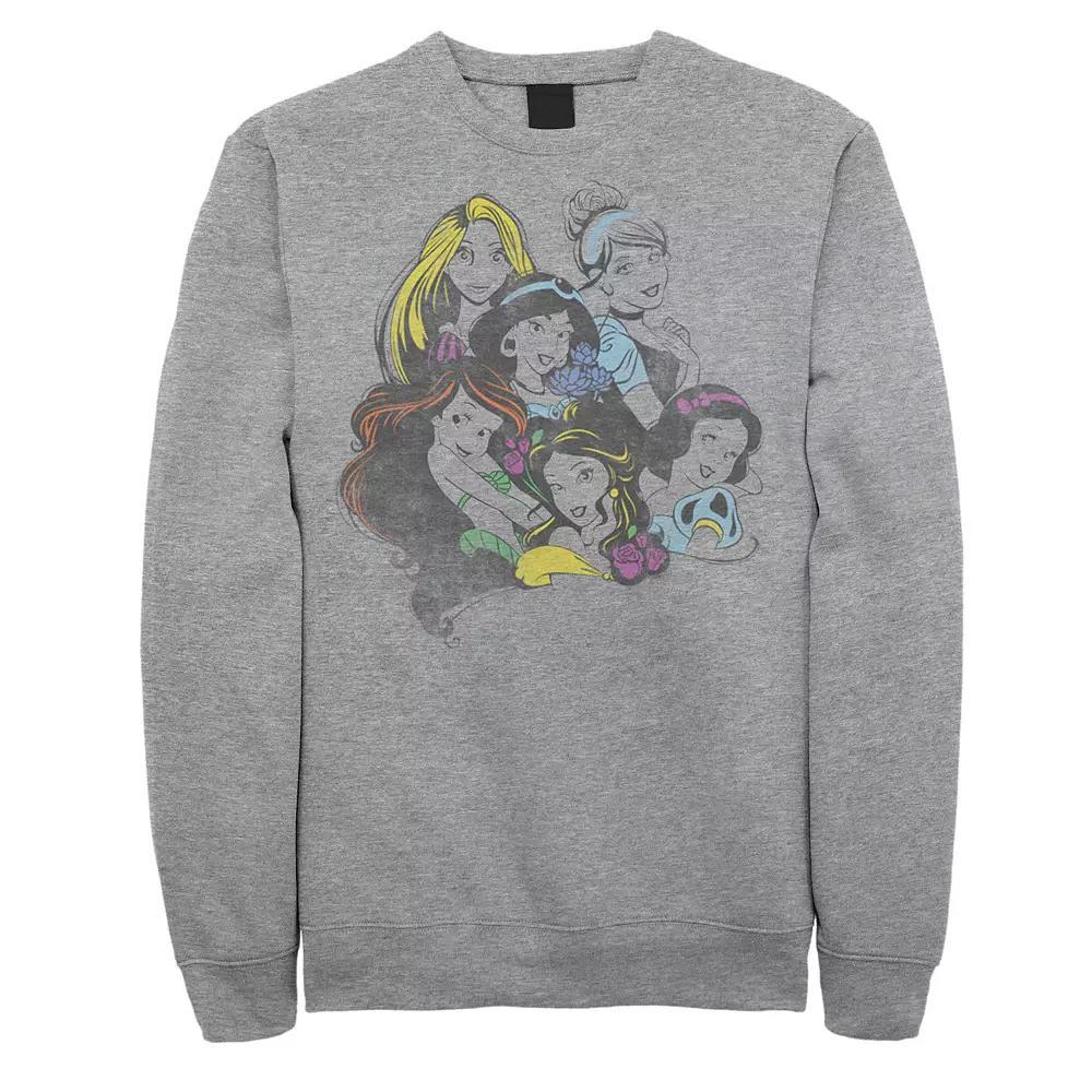 Men's Disney Princess Group Bold Color Pop Fleece, Size: XXL, Athletic Grey Product Image