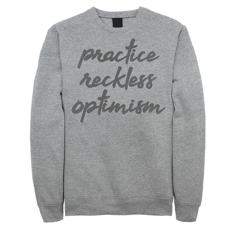 Men's Fifth Sun Reckless Optimism Script Sweatshirt, Size: Large, Athletic Grey Product Image