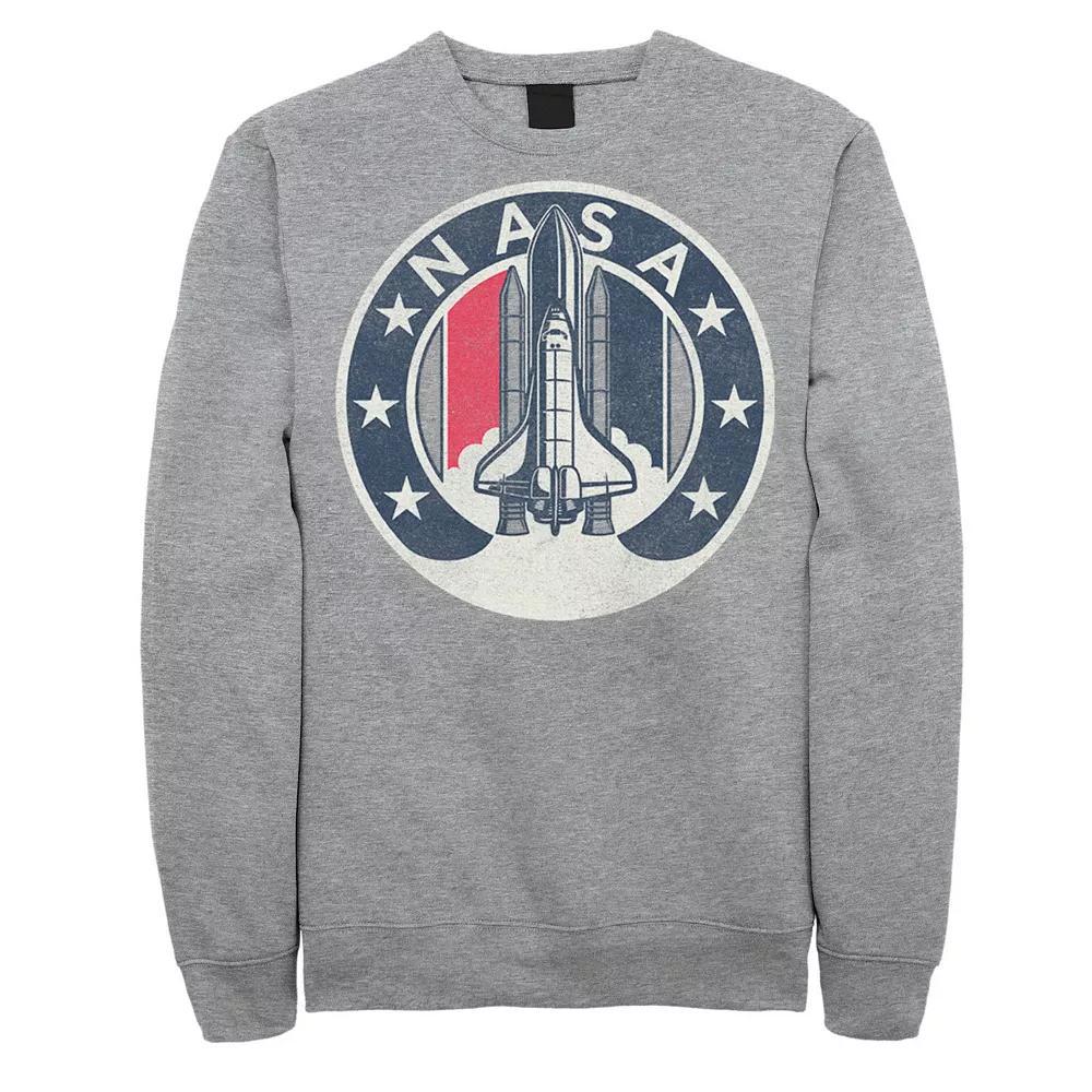 Men's NASA Rocket Launch Star Circle Sweatshirt, Size: Large, Athletic Grey Product Image