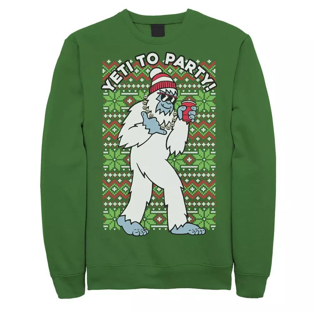 Men's Yeti To The Party Ugly Christmas Sweater Fleece, Size: XL, Kelly Product Image