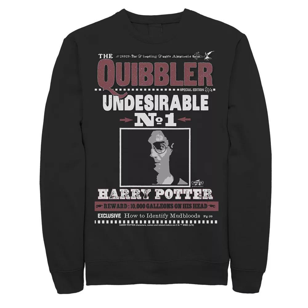 Men's Harry Potter The Quibbler Undesirable Number 1 Fleece Graphic Pullover, Size: Large, Black Product Image